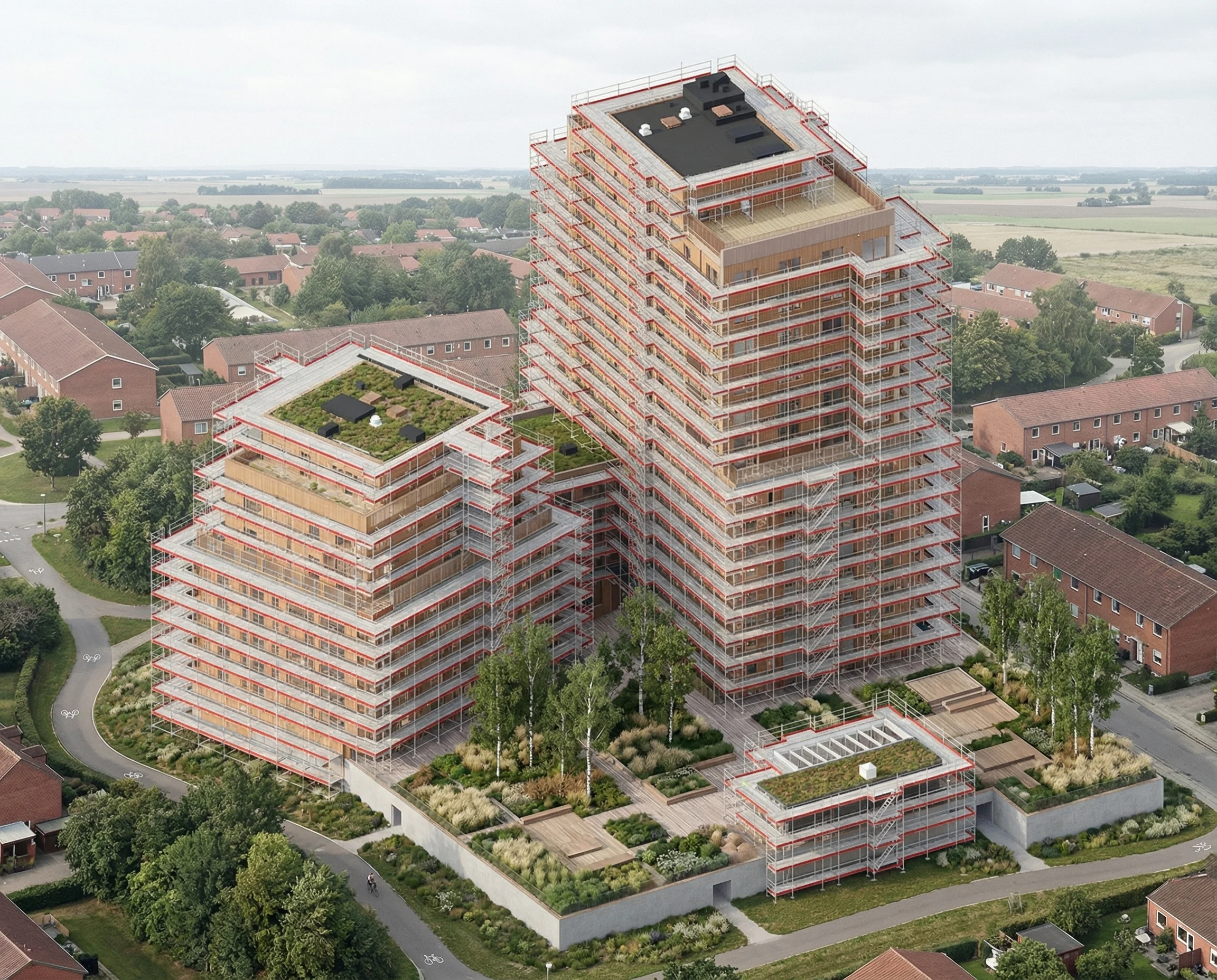 XERVON IFC residential scaffolding project: real render
