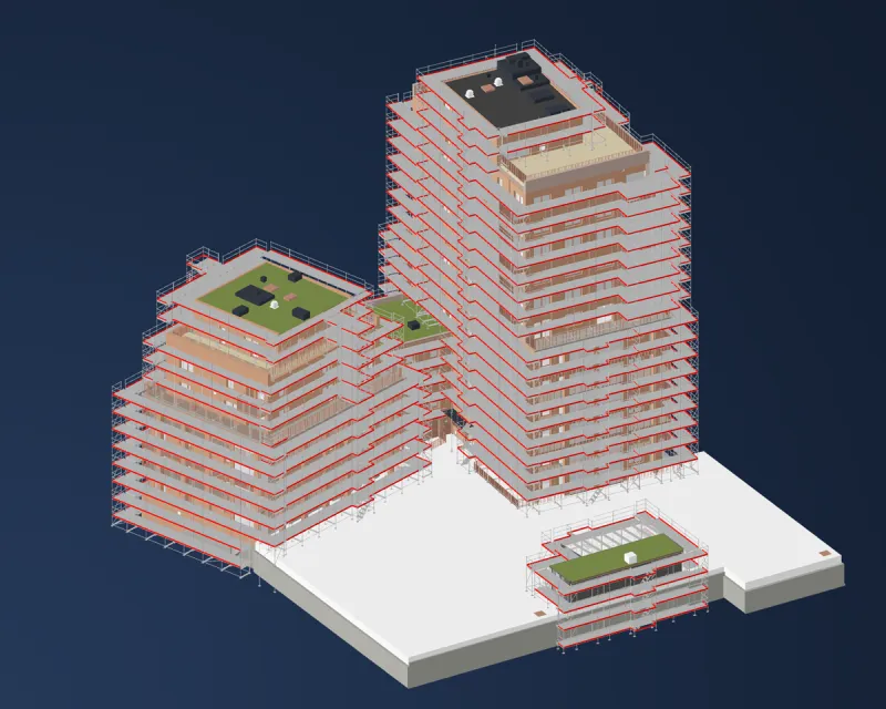 XERVON IFC residential scaffolding project